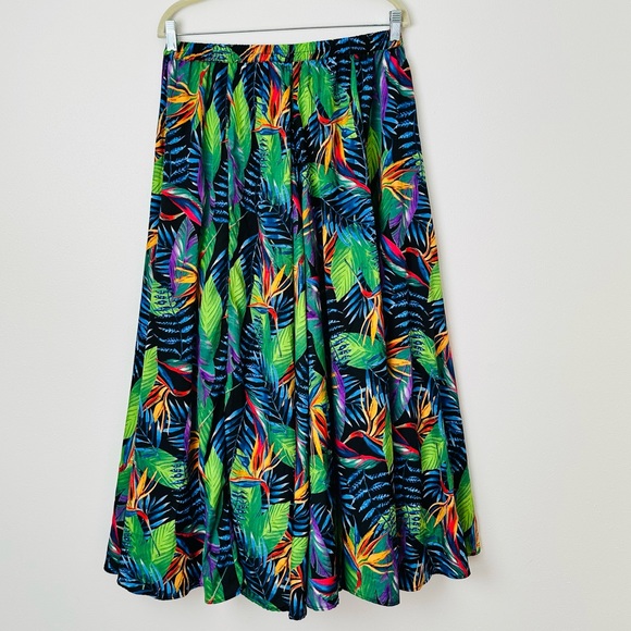 Rachel Zoe Maxi Skirt Tropical Colorful Elastic Waist Pull On - Picture 7 of 10